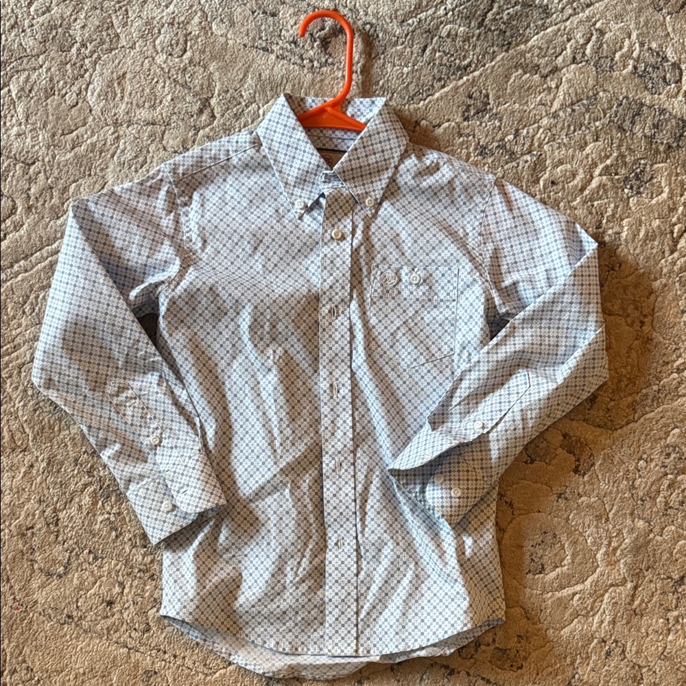 Wrangler Kids Blue and White Button Down Shirt Bundle Of 2 - Picture 6 of 11